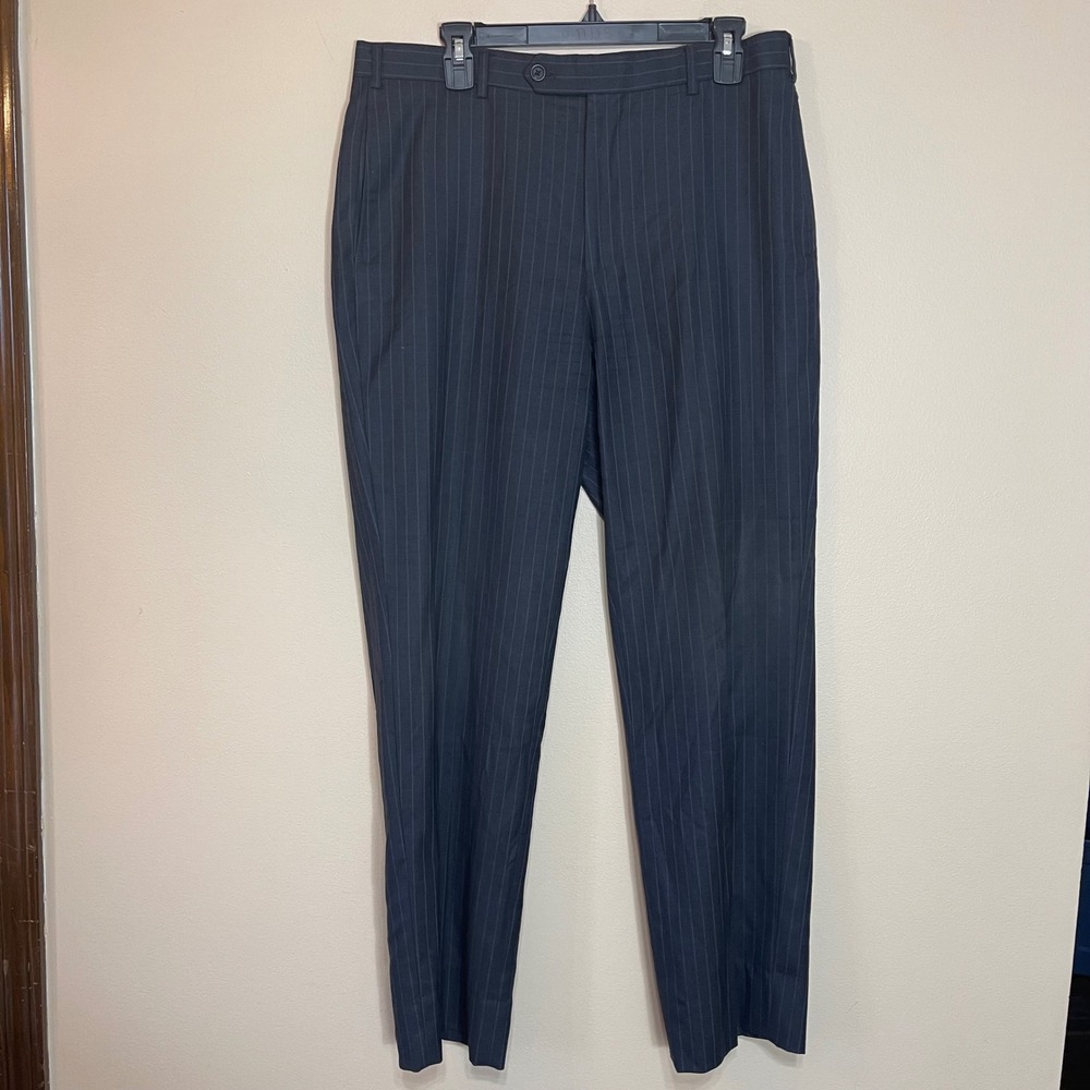 Brooks Brothers 346 Madison Fit Men's Pinstripe Dress Pants W35 L31 Navy‎